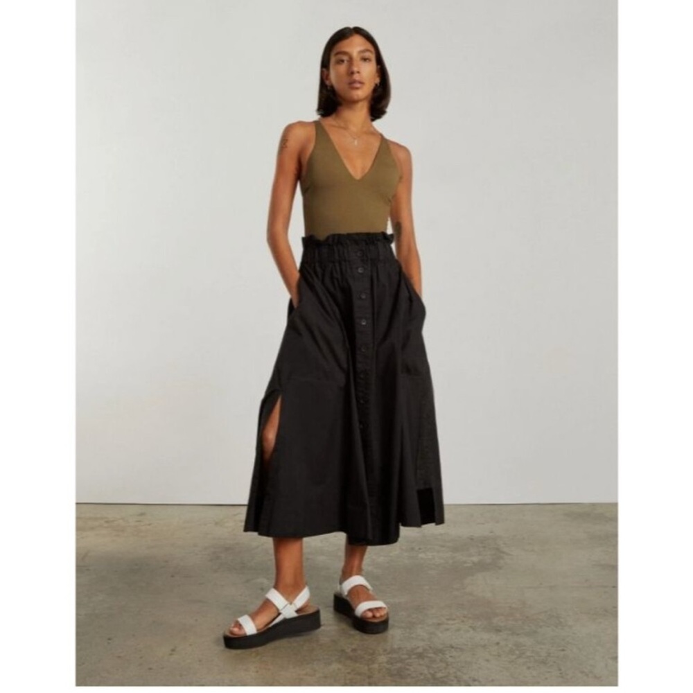 Everlane Easy Button-front Poplin Skirt - Picture 1 of 7